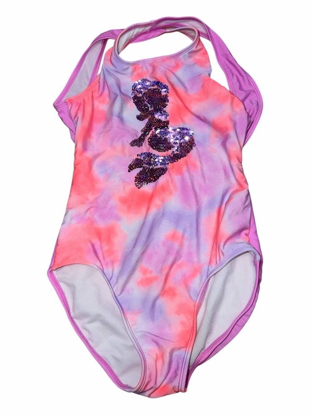 More Than Magic XL 14/16 Pink Purple Tie Dye Sequin Mermaid Swimsuit